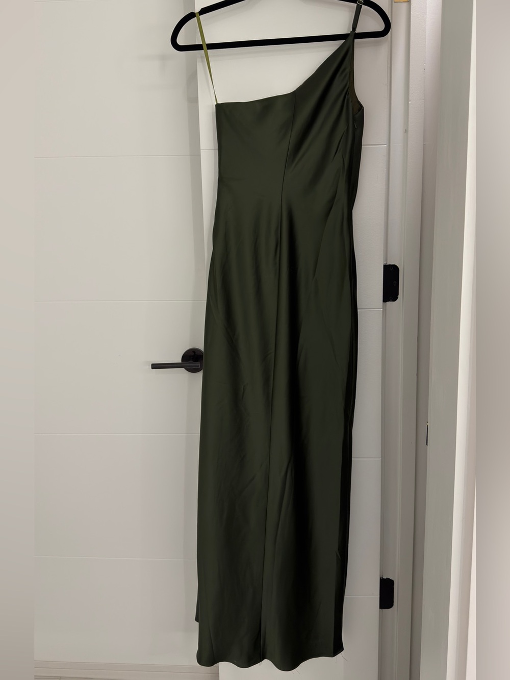 Revelry Jade Satin Dress Olive Green - Picture 3 of 7